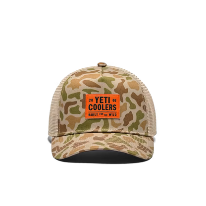 YETI COOLERS Flat Brim Rope Hat Camo Brown